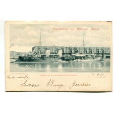 CIUDAD DE BUENOS AIRES BARCO DE GUERRA ANTIGUA TARJETA POSTAL